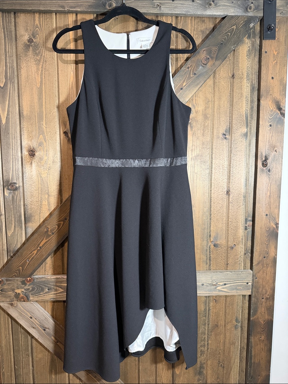Calvin Klein Black High-Low Sleeveless Dress